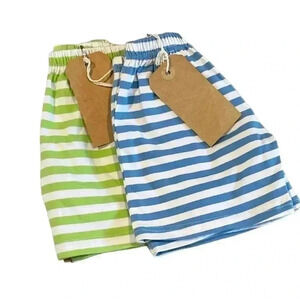 Love that Cotton knit striped shorties. (1 blue and 1 green). 6 months. NWT